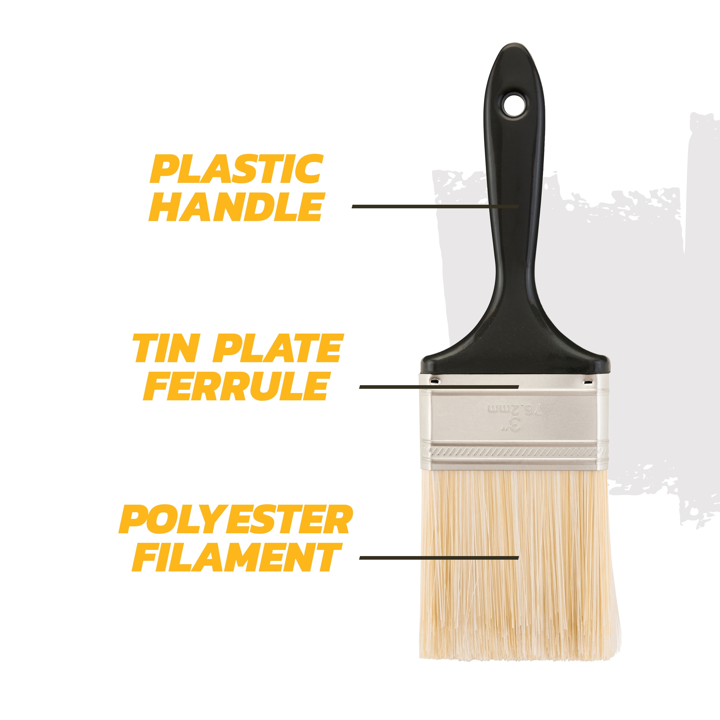 (3 pack) GOOD 3" Polyester Flat Brush