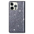 thumbnail image 4 of SaniMore Magnetic Flip Wallet Case for iPhone 14 Pro 6.1", PU Leather Ultra-Thin Glitter Cover Buil-in Card Slot & Kickstand Shockproof Protective Shell for iPhone 14 Pro, Gray, 4 of 8