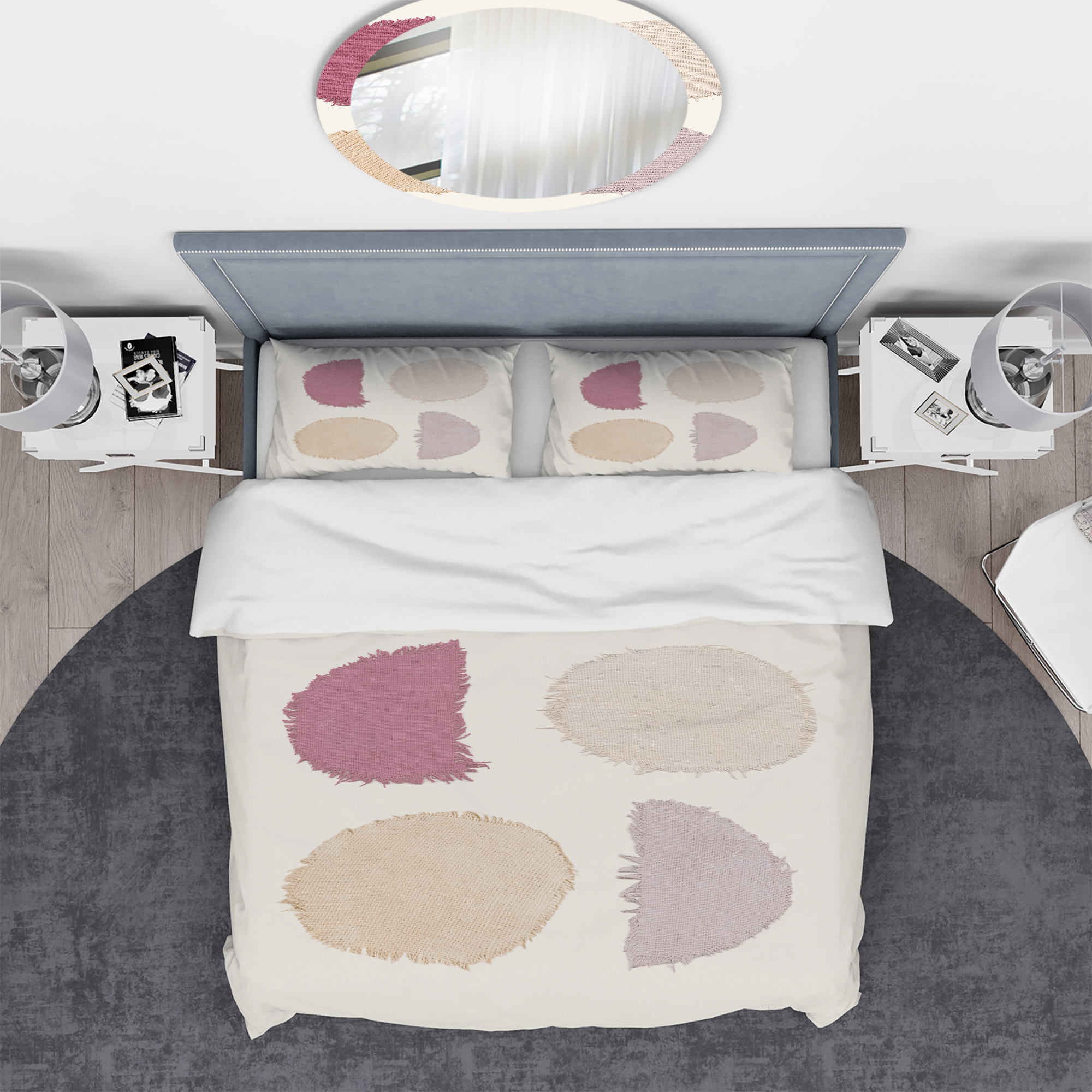 Designart 'Unique Beige Circle Designs II' Geometric Duvet Cover Set