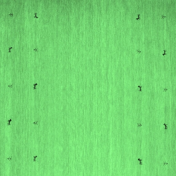 Ahgly Company Indoor Square Abstract Emerald Green Contemporary Area Rugs, 3' Square