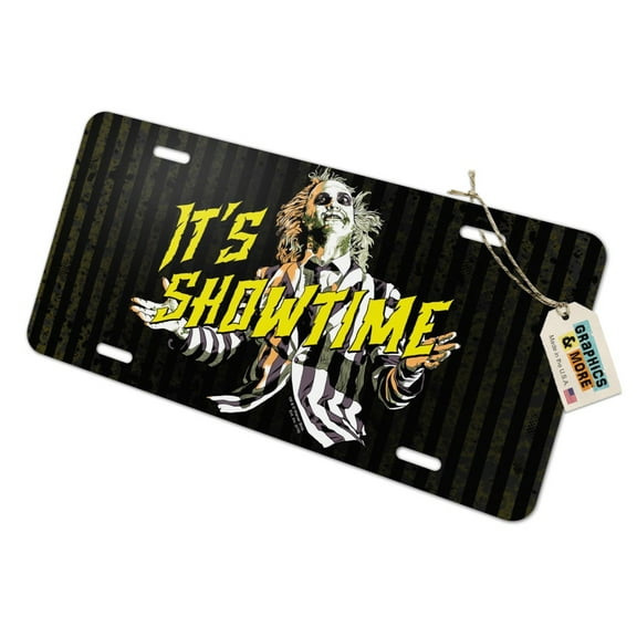 Beetlejuice It's Showtime Novelty Metal Vanity Tag License Plate