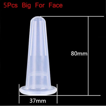 1/5Pcs Useful Beauty Tool Makeup Relax Facial Massage Cups Anti Age Eye Lifting Cupping Silicone 5PCS BIG FOR FACE