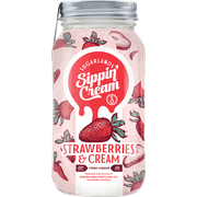 Sugarlands Sippin' Cream, Strawberries and Cream, Cream Liqueuer, 1-750ml Glass Jar, 20% ABV