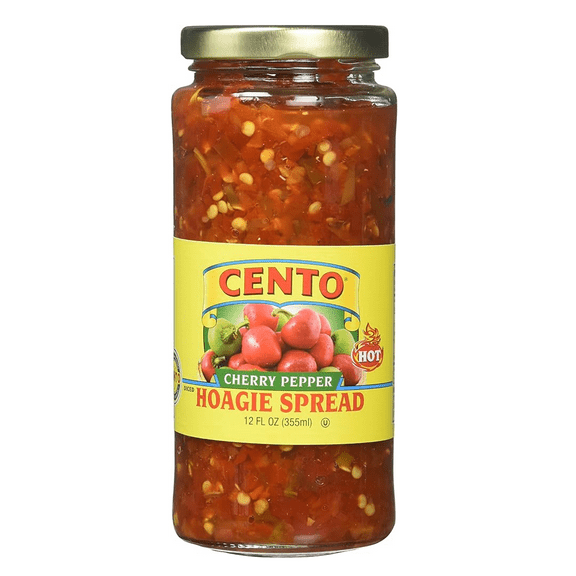 Cento Hot Cherry Peppers Hoagie Spread, One (1) Glass Jars, 12 Fl Oz, Gluten-Free, Vegetarian