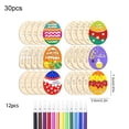 thumbnail image 3 of karymi 30pc Graffiti Eggs Imitation Eggs Wooden Model with 12 Watercolor Brushes Easter Eggs Unfinished Toys Toddler Toys Kids Diy Patterned White Kids Kit Room Decor, 3 of 6
