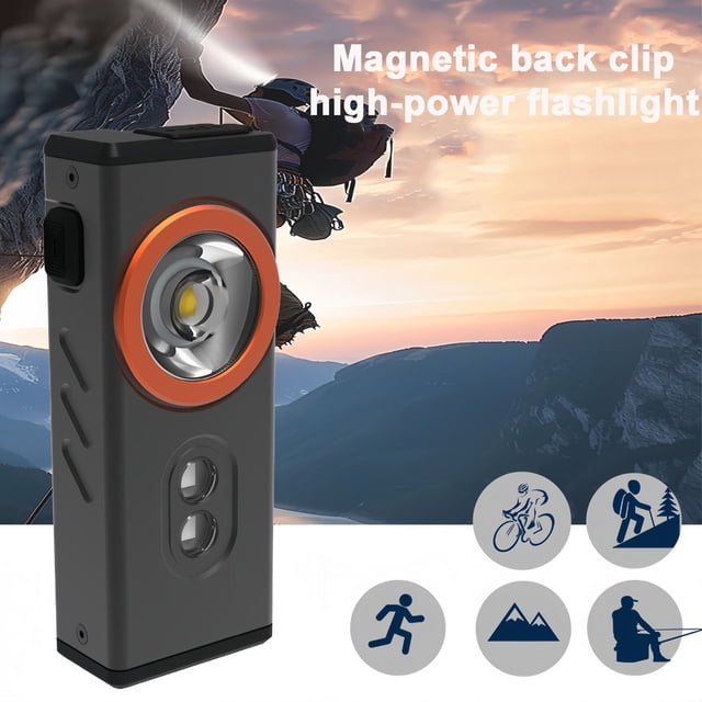 Agiferg Mini Pocket Led Flashlight,Usb-C Handheld Flashlight,Rechargeable Flashlights High Lumens,Outdoor Magnetic Work Light Tool Work Light Beam Strong Light Flashlight With Back Clip