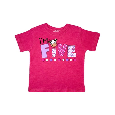 

Inktastic I m 5 Cute Cow and Polka Dots Gift Toddler Boy or Toddler Girl T-Shirt