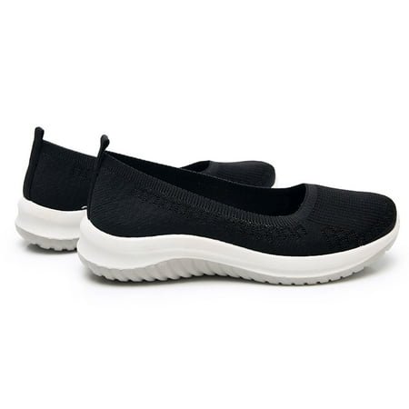 

Quealent Sperry Shoes For Women Women s Canvas Sneaker Slip-ons Loafers Shoes for Womens Fashion Casual Canvas Round Toe Soft Comfortable Walking Flats Black 7.5