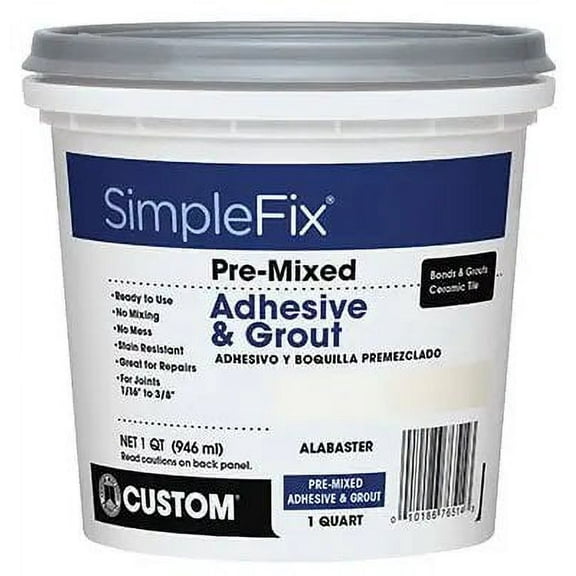 Custom Building Products Pre-Mixed Adhesive & Grout Pmg09qt - Ready to Use - 6 Pack, 1 Qt, White