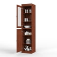 thumbnail image 2 of Palace Imports 100% Solid Wood 16.5" Pantry Cabinet with Frosted Glass, Solid Doors and Adjustable Shelves, Mocha, 2 of 6
