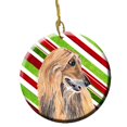 thumbnail image 1 of Afghan Hound Candy Cane Holiday Christmas Ceramic Ornament, 1 of 1