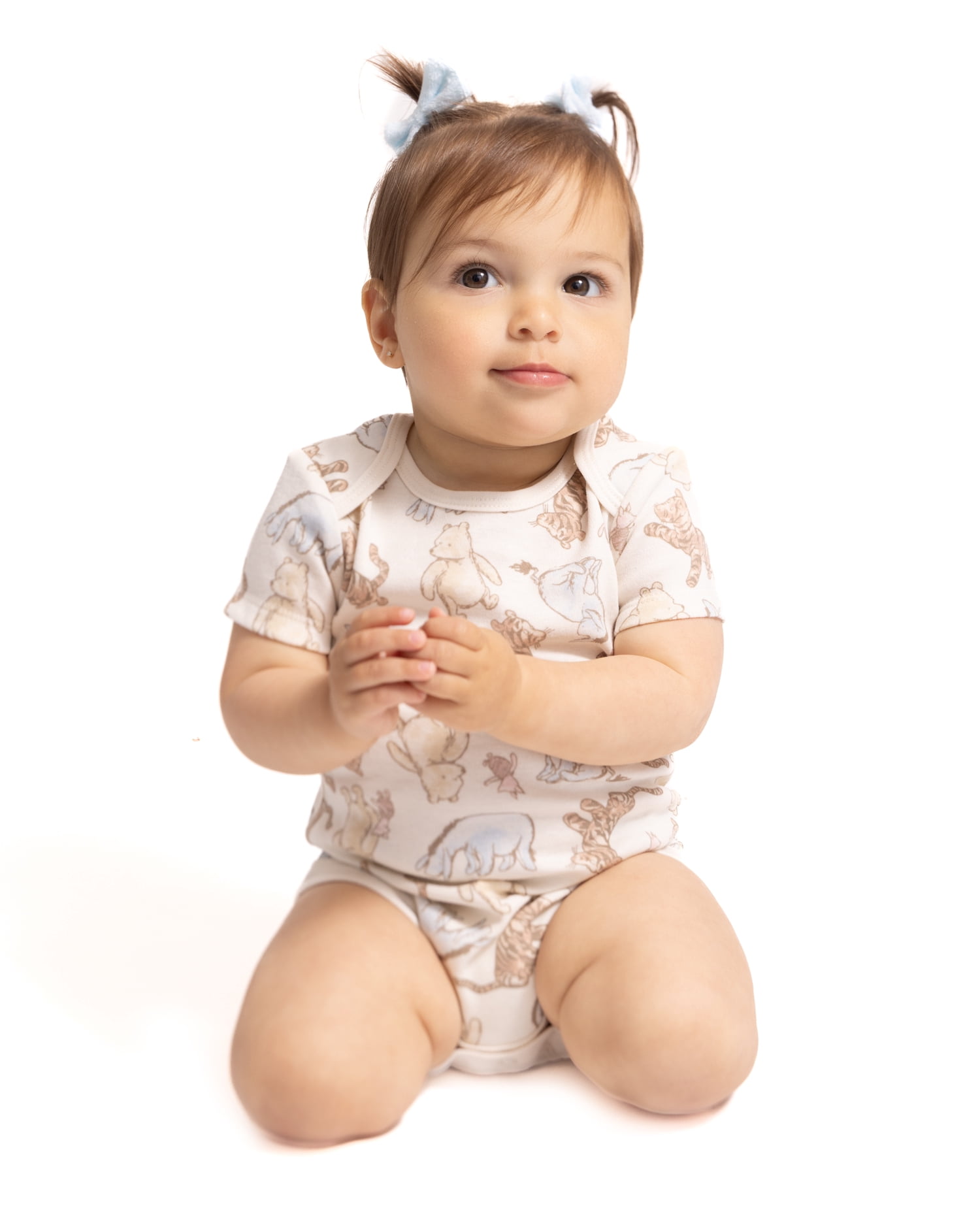 Disney Baby Wishes + Dreams Winnie the Pooh Bodysuits with Short Sleeves, 3-Pack, Sizes Newborn-18M