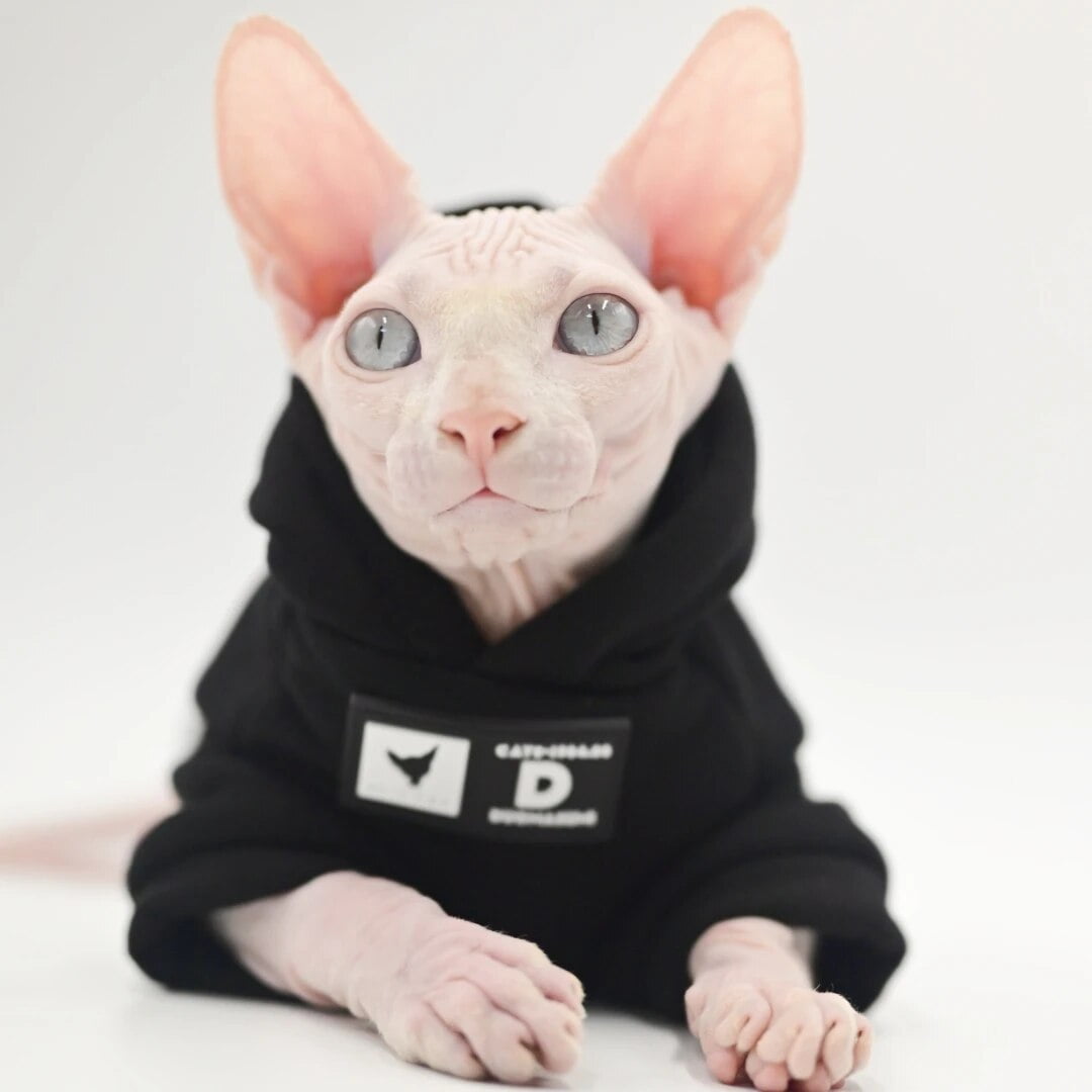 Hairless Cat Clothes Soft Warm Cat Hoodie for Sphynx Cats,Devon