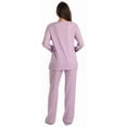 thumbnail image 3 of Just Love Women’s Cotton Pajama Set – Long Sleeve Top & Sleep Pants with Pockets – Soft Jersey Knit (Lavender - Love, 3X), 3 of 3