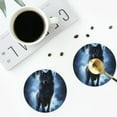 thumbnail image 4 of Naloa Night Scene of Wolves Leather Coasters for Drinks, Durable Drink Coasters 4 Set for Tabletop Protection, Luxurious Home Décor and Housewarming Gift ( {designName})Round Shape, 4 of 6