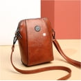 thumbnail image 2 of Elmyse - Bolso bandolera de piel para teléfono celular, vertical, para mujer, estilo retro, para teléfono celular, de piel, 2 of 3