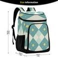thumbnail image 2 of 36 Can Capacity Insulated Backpack Cooler Lunch Bag for Picnics, Camping Light Teal Argyle, 2 of 7