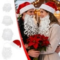 thumbnail image 2 of Christmas Accessories, White Curly Santa Beard Costume Prop for Holiday Party Dress Up Funny Skeleton Santa Look Christmas Cosplay Decoration Winter Festive Wear, 2 of 7