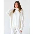 thumbnail image 2 of Women's Oversized Turtleneck Sweater, Loose Long Sleeve Ribbed Knit Pullover for Everyday Wear, 2 of 9