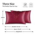 thumbnail image 4 of Astarin Satin Silk Pillowcase for Hair, Wine Queen Size silk pillow, Satin Pillow Covers 2 Pack with Envelope Closure, 20x30 Inches, 4 of 7