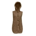thumbnail image 4 of iHPH7 Sherpa Vest Winter Jackets for Women Casual Outerwear Winter Vest for Women Sleeveless Vest for Women Winter Coats for Women Hooded Vest Brown L, 4 of 4