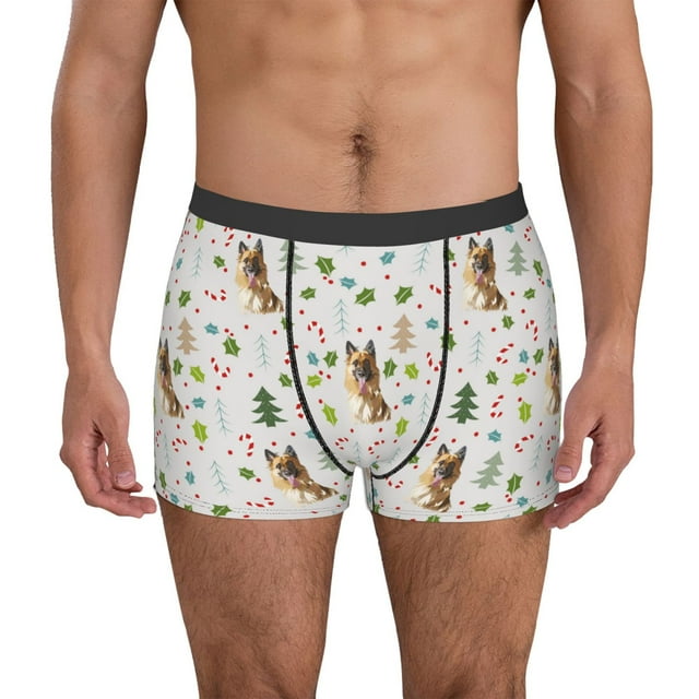 Fotbe German Shepherd Dog Calzoncillos Tipo Boxer con Bolsa de Soporte Total para Hombre, X-Temp Fresco, Transpirable y de Secado Rápido-XX-Large