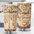 thumbnail image 2 of Give Me Coffee To Get Me Started And Jesus To Keep Me Going Stainless Steel Tumbler Christian Gifts For Coffee Lovers Women Birthday Coffee Themed Gifts Insulated Travel Cup, 2 of 6
