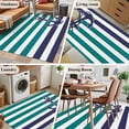 thumbnail image 5 of 3'x5' Area Rugs, Anchor Teal Indoor Outdoor Area Rug for Living Room Bedroom, Modern Navy Blue White Striped Nautical Washable Bathroom Rugs Kitchen Floor Carpet Mats Home Decor Aesthetic, 5 of 8