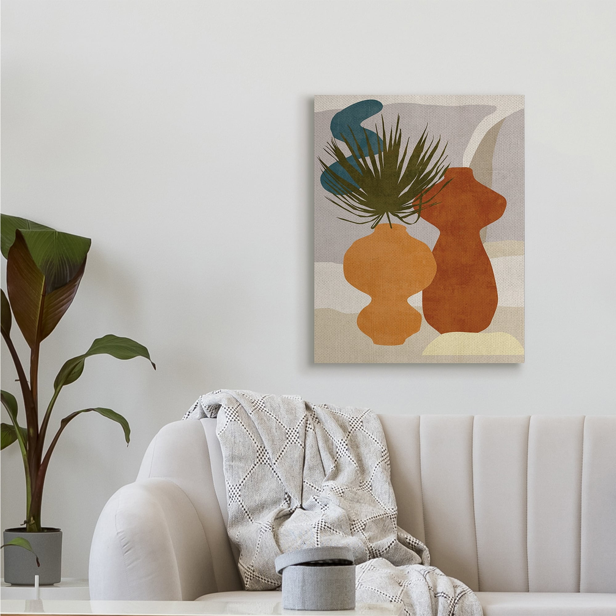 Stupell Industries Western Abstract Vases Brown Orange Green,36 x 48,Designed by Melissa Wang