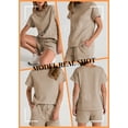 thumbnail image 4 of DOKOTOO 2 Piece Outfits for Women Lounge Sets Casual Short Sleeve Tops with Elastic Waist Shorts Matching Set, 4 of 11