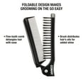 thumbnail image 5 of Conair Man 2-in-1 Foldable Detangling Brush and Fine Tooth Comb Compact Styler, Black, 5 of 9
