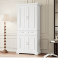 thumbnail image 4 of Homfa 70.9'' Tall Kitchen Pantry with 4 Doors, 2 Drawer Modern Freestanding Storage Cabinet for Dining Room Living Room, White, 4 of 8