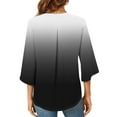 thumbnail image 6 of Tshirt Women Womens Tops 3/4 Tiered Bell Sleeve V Neck Gradient Printed Blouses Work Tunic Shirts, 6 of 6