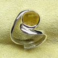 thumbnail image 2 of Bague Saphir Jaune Naturel, Bague Pierre d'Anniversaire, Ensemble de Bagues Réglables avec Lunette, Bague en Pierre de Gemmage, Bague Simple, Usage Astrologique, 2 of 3