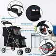 thumbnail image 6 of Bestpet Pet Stroller Carriers Bag Jogger Stroller for Dogs and Cats, Small and Medium (Black), 6 of 7