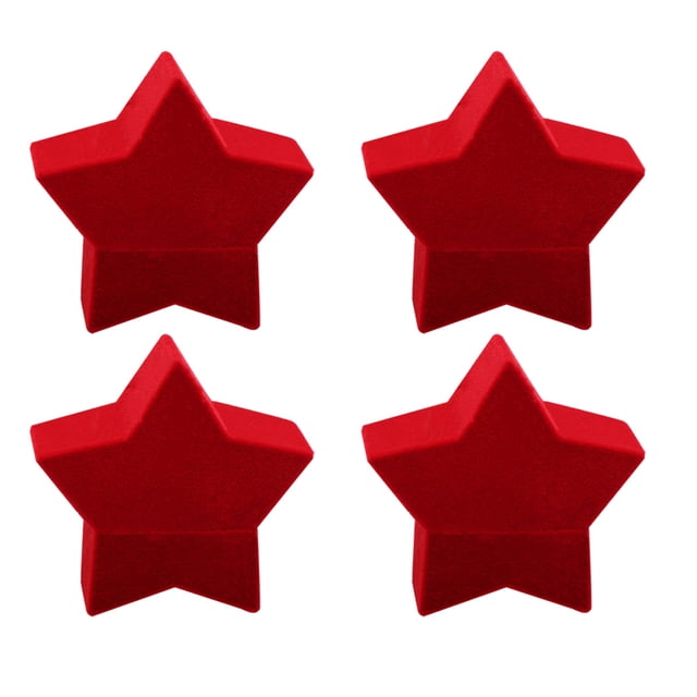 MasteelfCA 4pcs Red Creative Pentagram Shape Jewelry Case Necklace Earring Ring Container Christmas Packing Box Jewelry Box Holder