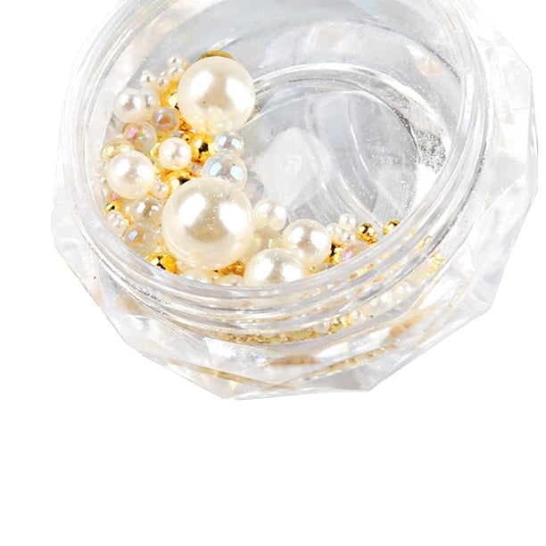 Nail Art Pearl Semicírculo Perla de imitación 3D Diseño de calcomanía Glitter Decoración Diseño DIY Nail Art Decoración Accesorios Ormromra
