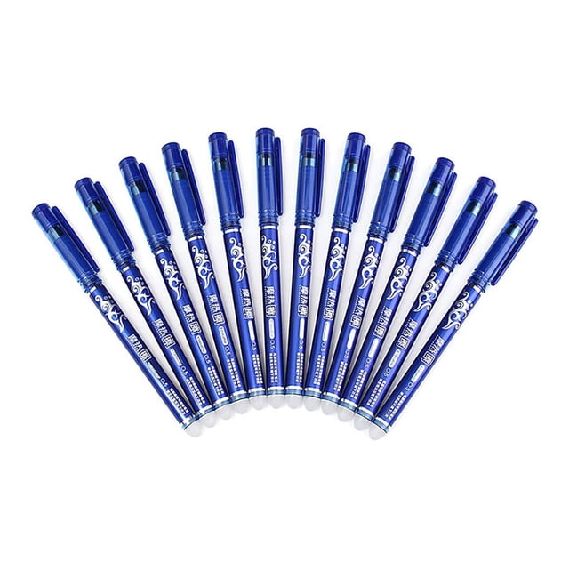 Bolígrafos de tinta de gel borrables bolígrafos de escritura suave suministros de papelería escolar Color negro 0,5mm 12 Piezas Vogacara EL1136-02B