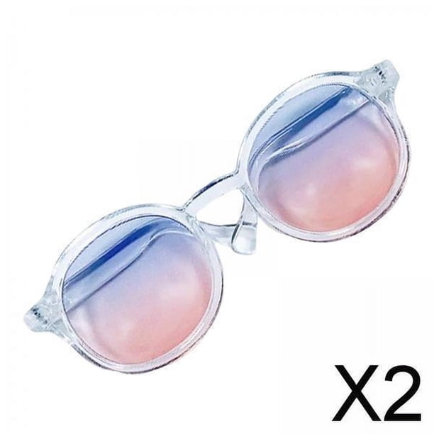 Gafas para Muñeca a Escala 2x1/6, Gafas en Miniatura de Colores, Gafas para Vestir, Gafas Redondas para Accesorios de Disfraz de Muñeca de Moda de 12" 2 piezas