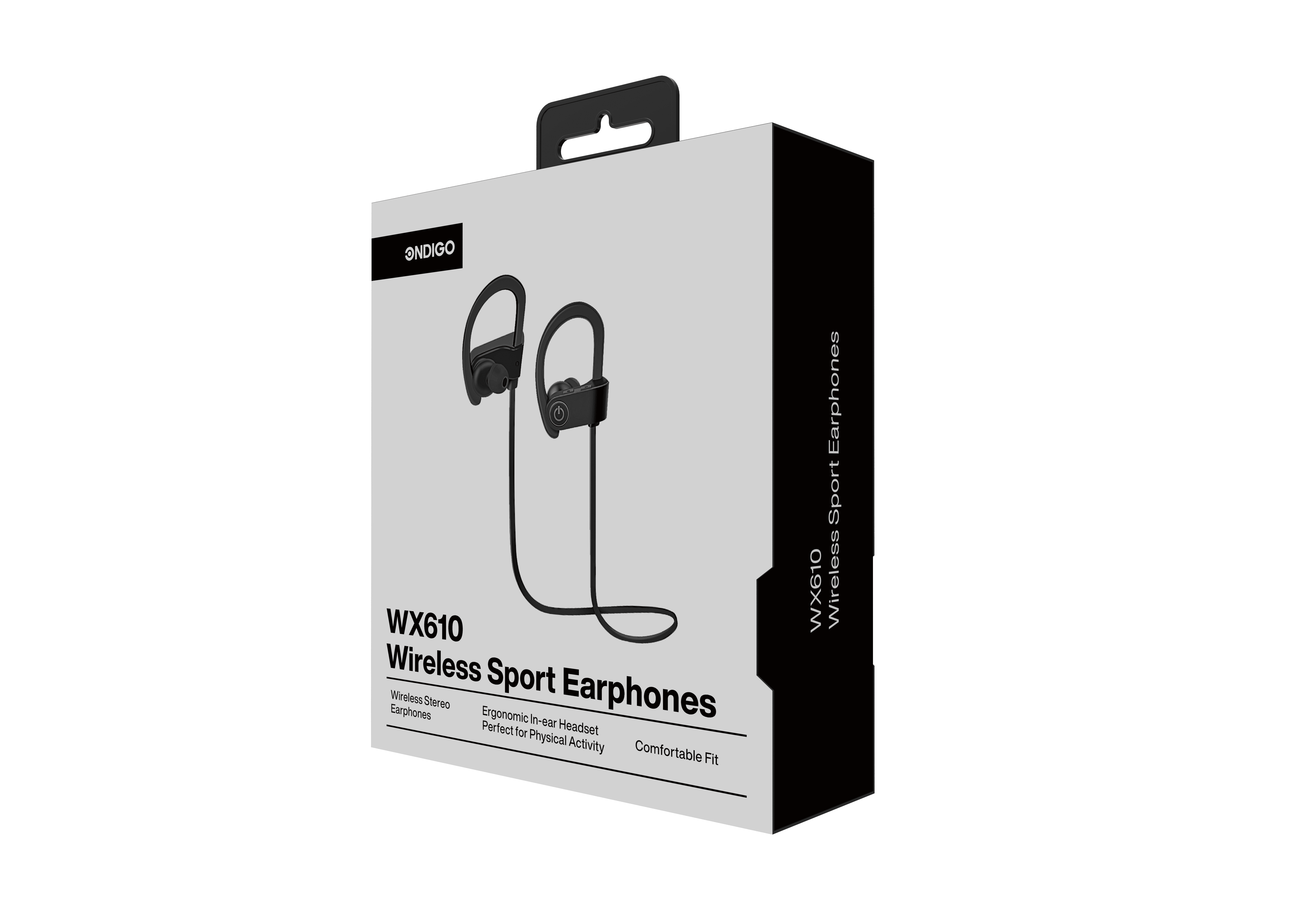 Ondigo WX610 Bluetooth Sport Earbuds - Black & Silver - New
