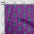thumbnail image 1 of oneOone Silk Tabby Fabric Leaves & Paisley Block Print Fabric BTY 42 Inch Wide, 1 of 4