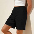 thumbnail image 5 of Womens Summer Shorts Relaxed Fit 2026 Casual High Waisted Cargo Shorts with Pockets Outdoor Vacation Shorts by Yigetop Black L, 5 of 5