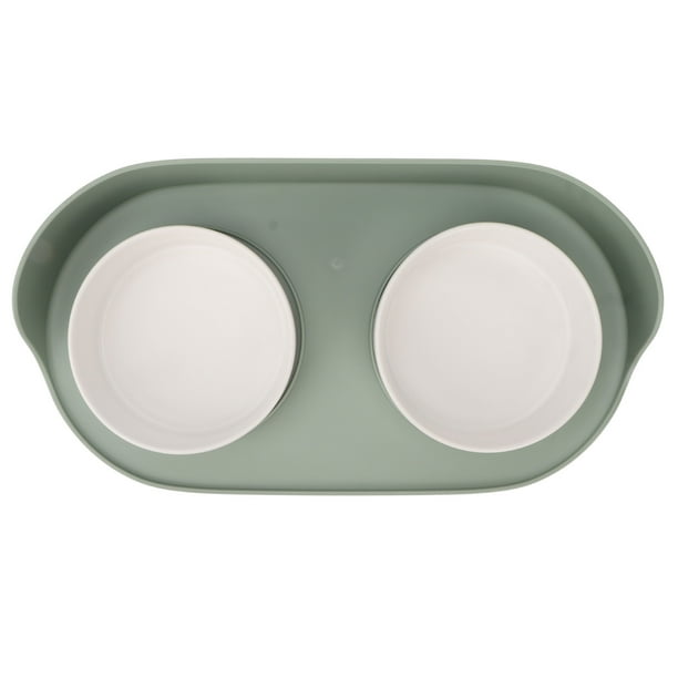 No Spill Elevated Cat Food Bowls,Ceramics Cat Raised Bowls Anti Vomiting Pet Bowl No Spill