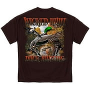 Misc. Novelty Clothing WH134XL Wicked Hunt Duck Hunting Design T-Shirt, Dark Brown - Extra Large