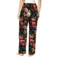 thumbnail image 3 of Xecao Rose Flowers Women's Straight Lounge Pajama Pants: The Epitome of Relaxed Sleepwear, 3 of 9