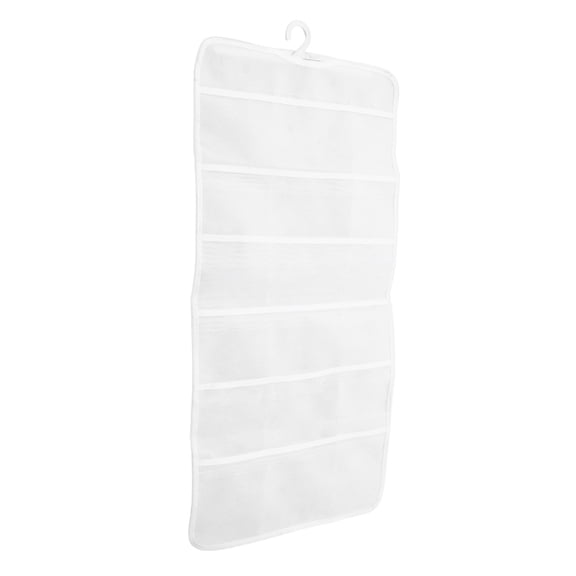 HOOWIFFY Hair Accessories Organizer Wall Hanging Storage Bag White Pouch for Jewelry Makeup Tools