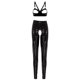 thumbnail image 3 of Conjunto de lencería Sexy de charol con aspecto mojado para mujer, sujetador con copa abierta recortada, Top corto con mallas de cintura alta sin entrepierna, pantalones ajustados, 3 of 5