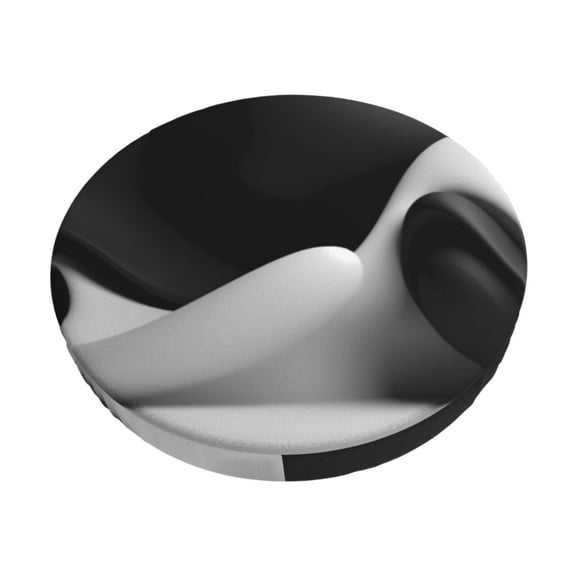 Naloa Black White Fluid Sculpture Round Bar Stool Cushion Cover 12-14 inch, Fits Kitchen, Office, Restaurant Chairs - {sizeName}12 inch
