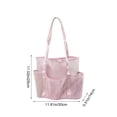 thumbnail image 3 of Summercome Large Mesh Beach Tote Bag, Pool Bags with 2 Inner Zipper Waterproof Pockets for Family Pool Bag for Swim Toys Towels Cruise Vacation Essentials, Pink, 3 of 6