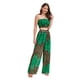 thumbnail image 1 of Conjunto de pantalones largos sin tirantes para mujer, estampado de leopardo, cuello Halter, Top de verano, pantalones de pierna ancha XXL verde, 1 of 6